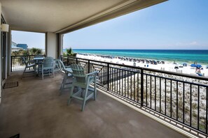 Large private balcony on The Gulf of Mexico