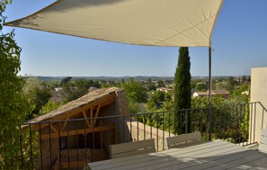 View from Terrace with sunshade in place    