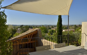 View from Terrace with sunshade in place    