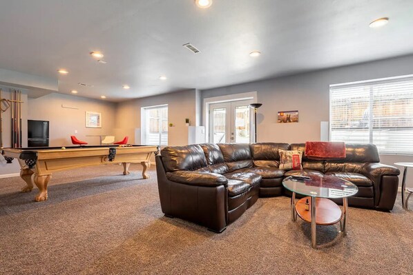 Living Room with Pool Table