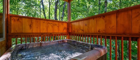 Private outdoor hot tub