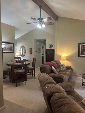 Large open den and dining room.  
