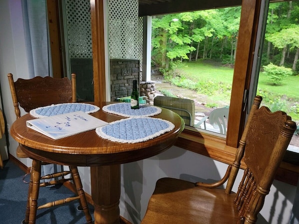 cafe height table with beautiful view