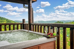 Main level 2nd floor hot tub with panoramic views