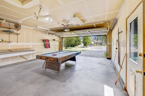 Enjoy a game of pool in our garage!
