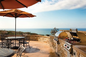 Outdoor grill area with fabulous views