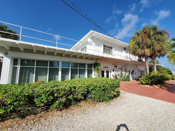 Main entrance and parking