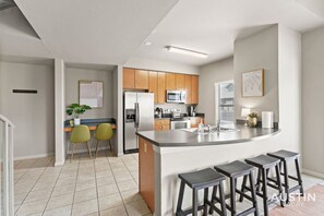 Fully stocked kitchen with pantry and dishwasher