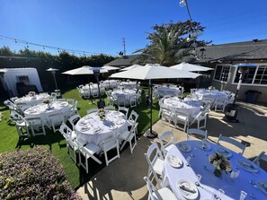 Outdoor banquet area
