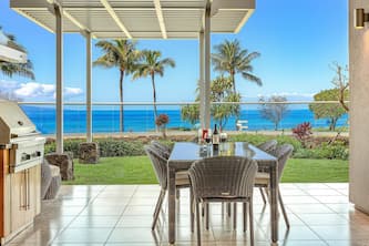 Maui Resort Rentals: Honua Kai Hokulani 101 – Crown Jewel Ground Floor 3BR, Oceanfront Views + Outdoor B.B.Q + Huge Lawn Area!