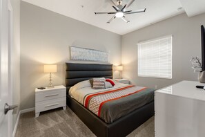 Master Suite has a King Bed with fabulous en-suite, large walk in shower, double vanity bathroom and walk in closet space.