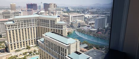 View of Bellagio Fountains out the windows