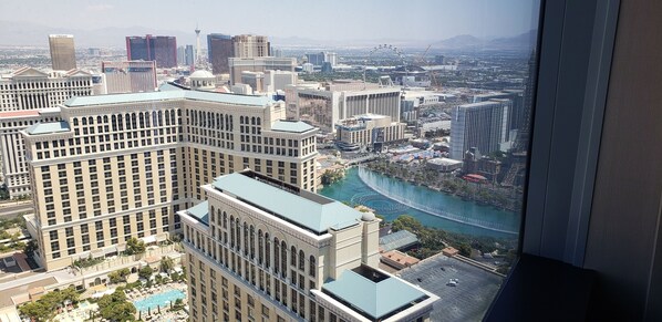 View of Bellagio Fountains out the windows