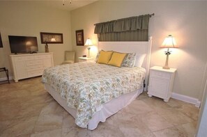 King size bed in master bedroom
