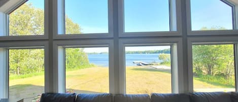 The view overlooking the lake from the family room.