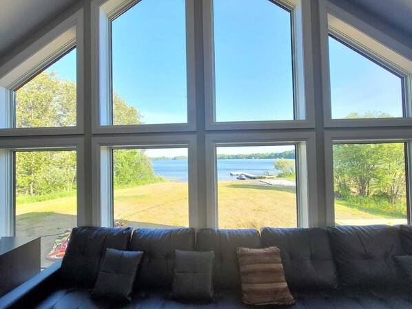 The view overlooking the lake from the family room.