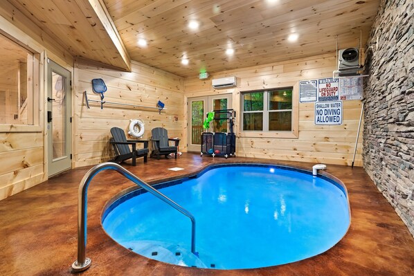 Splish, splash!  Indoor heated pool for year 'round fun!