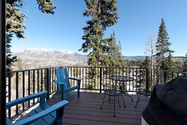 Private Deck with BBQ Grill and amazing views of the Needles Range