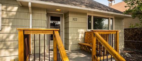 Front porch and entryway into the home.