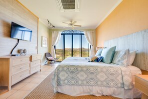 Guest bedroom with lots of natural light and a lovely view