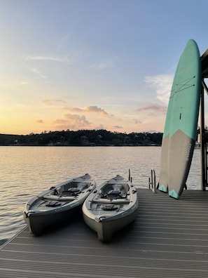 two kayaks | paddle boards | amazing sunsets