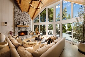Relax in chic style with cozy touches throughout
