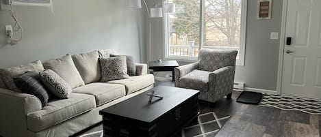 Plenty of cozy living room seating! 