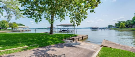 Private boat ramp at the end of the driveway.