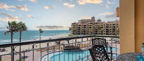 Outstanding views of the sunset, and the beautiful Resort grounds form the patio of Princesa E 306.