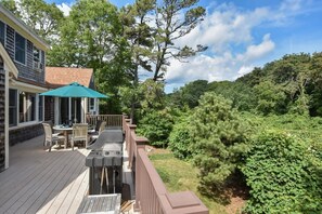 The backyard deck.