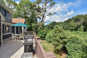 The backyard deck.