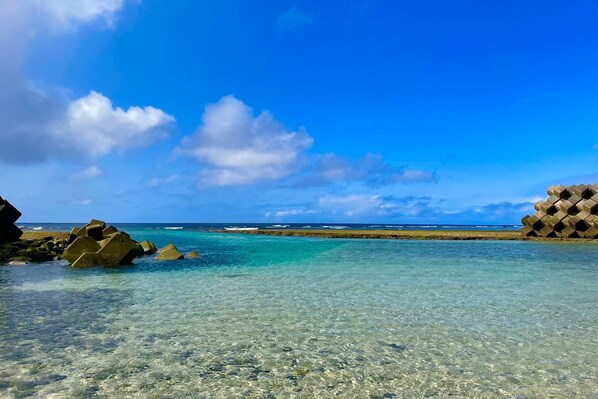 Private beach in front of you