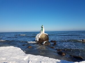 Die Selliner Meerjungfrau im Eispelz