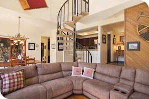 High ceilings in this comfortable living space