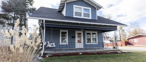 Lovely Front Porch with swing to sit out and enjoy the day