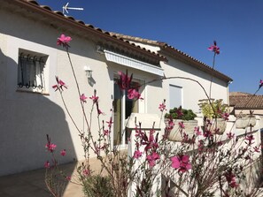 L'entrée du logement et la terrasse est