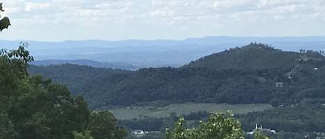 50-mile View of Wares Valley below and far mountain range from deck