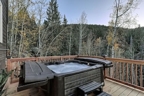 Balcony with TUFF hot tub and incredibly powerful jets and amazing views!