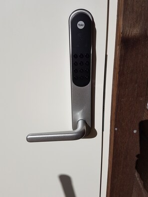 Entrance with electronic door lock