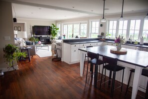 Open floor plan with light filled windows