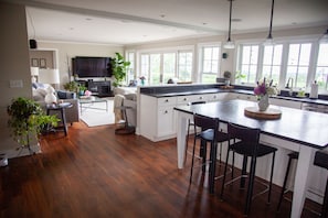 Open floor plan with light filled windows