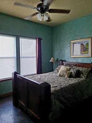 Full size bed with closet.