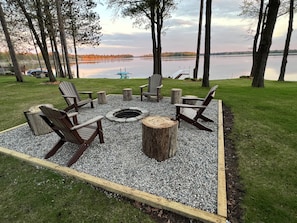 Centrally located fire pit- firewood provided