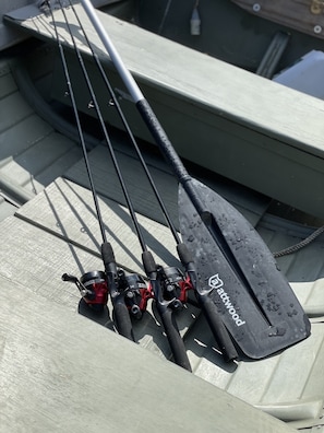 Rowboat and Fishing Poles Provided For Guest Use