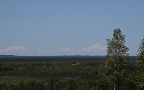 View of Denali from the upstairs window.


