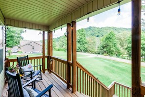 Relax on these front porch rocking chairs while sipping your morning coffee.