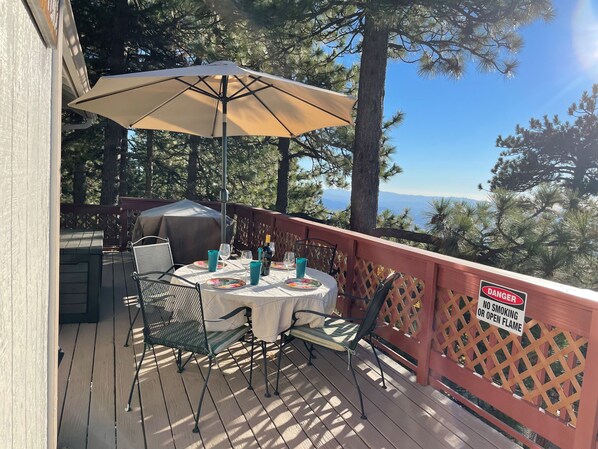 The main balcony includes a foosball table for our guests.