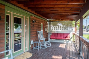 Enjoy your coffee, rain or shine ,on the covered deck. 