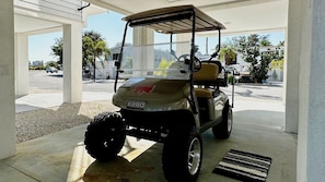 Your rental includes the complimentary use of a 4 seat golf cart...