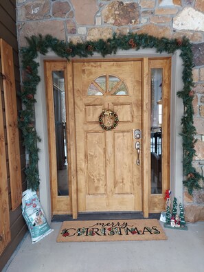Front door at Christmas 